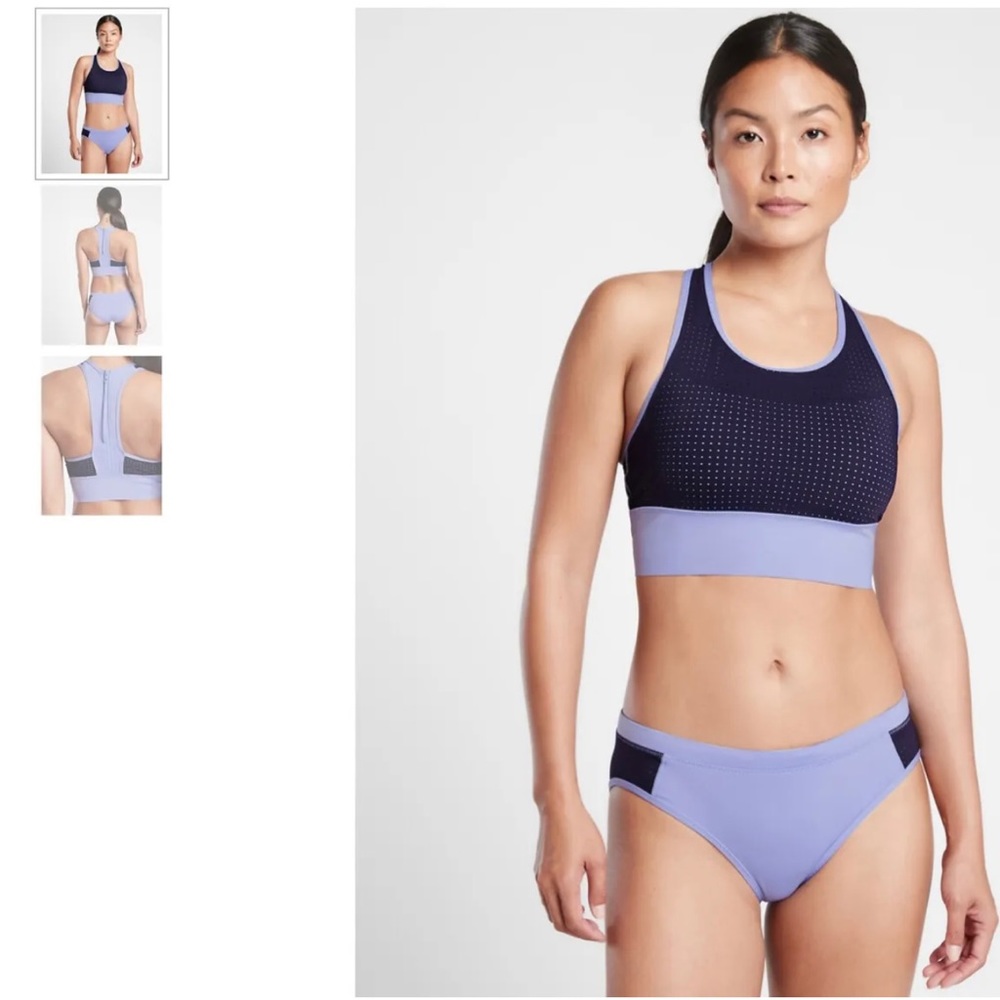 NWT Athleta Cross Train Bikini - Top L - Bottom Med - Periwinkle/Dress Blue